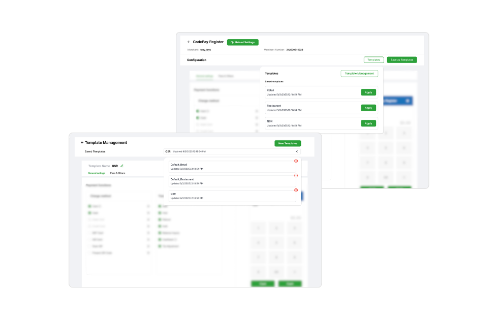 Template config vs management separation