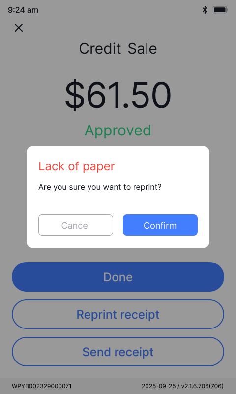 Out of paper
