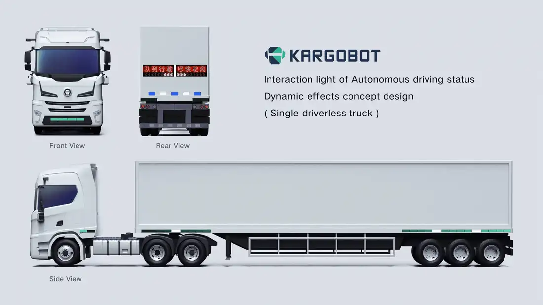 Interaction-light concept board, front / rear / side views