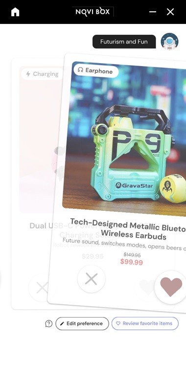 Swipe to pick favorites
